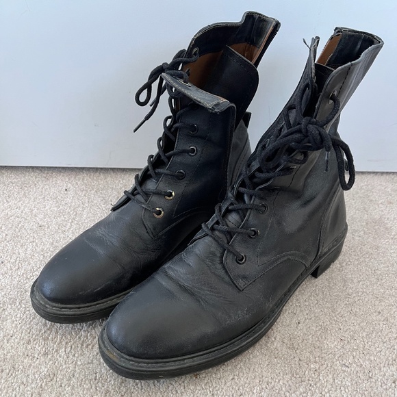 Zara Black Leather Boots - Picture 1 of 3